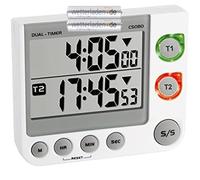 TFA 38.2025 Minuteur électronique double affichage (blanc avec batteries)