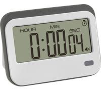 TFA Dostmann Digitaler Timer mit Stoppuhr und Wecker Minuteur blanc, gris numérique