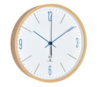 TFA Dostmann 60.3524.06 Horloge Murale, Bois, Blanc/Bleu, 25,5 x 4,5 x 25,5 cm.