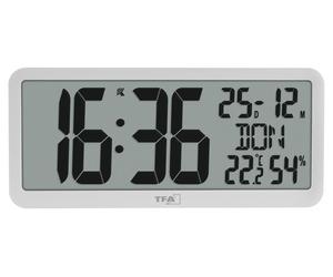 TFA 60.4525.02 blanc Horloge radio-pilotée numérique avec climat ambiant