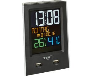 TFA 60253701 - Réveil sans fil avec fonction de charge USB