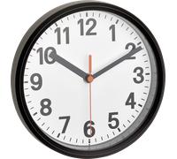 TFA Dostmann Horloge murale analogique 60.3538.01, Radio-pilotée Ø17 cm noire à suspendre/poser