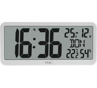 TFA Dostmann Horloge murale 60.4525.02 radio-pilotée grand écran blanc 356×27×161 mm