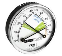 TFA Dostmann Thermo-hygromètre 45.2024 argent chromé analogique avec anneau métallique Ø70 mm