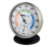 TFA Dostmann 45.2033 Thermomètre hygromètre de précision, analogique, avec zones de confort, contrôle de la température et de l'humidité, hygromètre (anthracite)