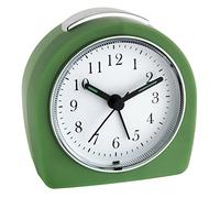 TFA Dostmann 60.1021.04 60.1021.04 Réveil analogique Silencieux, Alarme avec Fonction Snooze, rétroéclairage, Vert, L 87 x l 55 x H 90 mm