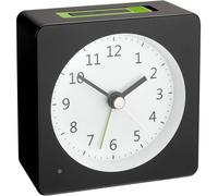 TFA Dostmann Réveil analogique 60.1031.01 - Quartz, éclairage automatique, fonction snooze - Noir