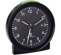 TFA Dostmann Radio-réveil 60.1517.01 radiopiloté aiguilles fluorescentes Snooze Noir