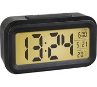 TFA Dostmann Lumio Réveil numérique, 60.2018.01, avec température intérieure, Affichage de l'heure et de la Date, éclairage Nocturne Automatique, écran LCD, Noir