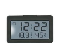 TFA Dostmann 60.2045.10 Mini réveil numérique avec Fonction Alarme, thermomètre et hygromètre, idéal comme Horloge de Voyage, Horloge à Quartz, Horloge de Table, Petit et Compact, Gris