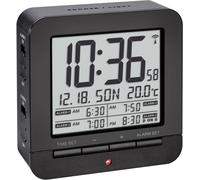 TFA Dostmann 60.2536.01 radiopiloté(e) Réveil noir Heures de réveil 4