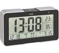 TFA Dostmann 60.2540.01 radiopiloté(e) Réveil noir, argent Heures de réveil 3