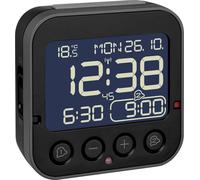 TFA Dostmann 60.2552.01 radiopiloté(e) Réveil noir Heures de réveil 2 grand écran