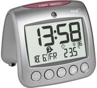 TFA Dostmann 60.2559.54 radiopiloté(e) Réveil gris Heures de réveil 2 2 minuteries