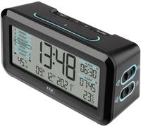 TFA Dostmann 60.2562.01.GB radiopiloté(e) Réveil noir, bleu clair Heures de réveil 2 grand écran