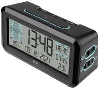 TFA Dostmann 60.2562.01.GB radiopiloté(e) Réveil noir, bleu clair Heures de réveil 2 grand écran