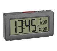 TFA Dostmann Réveil radio-piloté 60.2563.10 – 2 alarmes, date et jour, rétroéclairage, anthracite