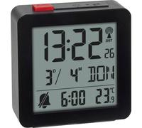 TFA Dostmann 60.2566.01 radiopiloté(e) Réveil noir Heures de réveil 1