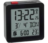 TFA Dostmann 60.2566.01 radiopiloté(e) Réveil noir Heures de réveil 1