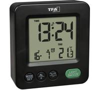 TFA Dostmann 60.2567.01 radiopiloté(e) Réveil noir Heures de réveil 1