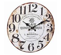 TFA Dostmann 60.3045.10 Quinine Tonique Horloge Murale Analogique Vintage Effet Rouille Fibre de Bois MDF Blanc Noir (L) 337 x (L) 41 x (H) 337 mm x (H) 337 mm