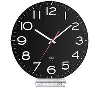 TFA Dostmann 60.3509 Horloge murale analogique radio-pilotée avec verre en plastique Noir 320 x 55 x 350 mm