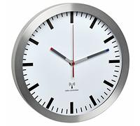 Horloge murale TFA Dostmann 60.3528.02 radiopiloté(e) 30 mm x 45 mm aluminium mécanisme d'horloge silencieux