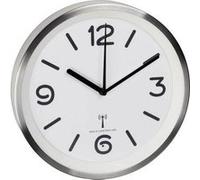 TFA Dostmann Horloge murale 60.3535.02 radio-pilotée ronde 25,3 cm x 42 mm aluminium brossé, argentée