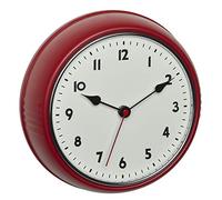 TFA Dostmann 60.3541.05 Horloge Murale analogique Radio-pilotée Design rétro avec trotteuse en métal Rouge (L) 240 x (l) 68 x (H) 240 mm