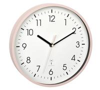TFA Dostmann 60.3550.16 Horloge Murale analogique Radio-pilotée Haute précision Moderne analogique avec trotteuse Rose et Couvercle en Verre pour Salon, entrée, Cadeau, 245 x 245 x 42 mm, Rose