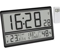 TFA Horloge radiopilotée numérique XL 60.4523.01, avec température extérieure et climat intérieur