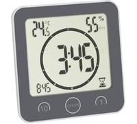 TFA Dostmann Horloge de salle de bain / cuisine numérique grise avec minuteur