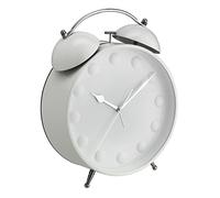 TFA Dostmann Big Bell Réveil XXL avec Double Cloche, 60.1022.02, Mouvement Silencieux, Format XXL, Blanc