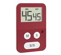 TFA Dostmann Chronomètre numérique avec minuteur 38.2047.05 avec Alarme LED, Petit et Pratique, Rouge