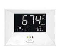 TFA Dostmann CO2-mètre, 31.5003, Moniteur de CO2 AIRCO2NTROL Life, avec température et humidité de l'air, Fonction d'alarme, détecteur de CO2, Blanc