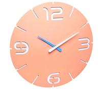 TFA Dostmann Contour Design 60.3536.16 Horloge Murale Radio-pilotée Design Desinguhr Rose/Abricot Ø 350 x H 35 mm