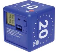 TFA Dostmann Digital Cube Timer, 38.2036.06, Cube de Temps, chronomètre, avec 4 Temps de déroulement Fixes : 10-20-30-60 Sec, Bleu