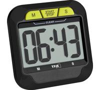TFA Dostmann Digitaler Timer und Stoppuhr mit großen Ziffern Minuteur noir numérique