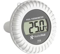 TFA Dostmann Émetteur Piscine avec écran 30.3199.IT pour Stations Radio TFA 30.3060 | 30.3039 | 30.3053 pour bassins, piscines et piscines Blanc/Gris