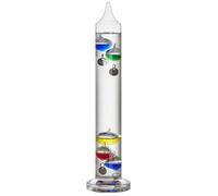 TFA Dostmann Thermomètre analogique en verre Galileo Galilei 18.1016 à liquide, 33 cm, mesure de la température intérieure, facile à lire, objet décoratif, 18 à 26°C, coloré