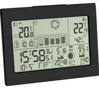 TFA Dostmann Station météo sans fil Horizon, 35.1155.01, avec capteur extérieur, phase de lune, pression atmosphérique, lever/coucher du soleil, prévisions météo, horloge radio-pilotée, noir