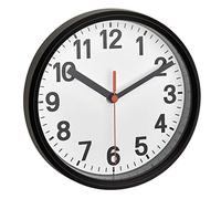 TFA Dostmann Horloge Murale analogique, 60.3538.01, Clock Radio-pilotée décorative, pendulette de Table de 17cm de diamètre, à Suspendre ou à Poser, Noire