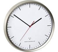 TFA Dostmann Horloge murale 60.3521.02 radiopilotée 30,5 cm cadre acier inox brossé silencieuse