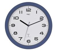 Horloge murale TFA Dostmann 60.3554.06 radiopiloté(e) 50 mm x 320 mm bleu mécanisme d'horloge silencieux