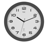 TFA Dostmann Horloge Murale analogique radiocommandée, Style Moderne, 60.3554, sans tic-tac, silencieuse, Horloge de Cuisine, 32 cm de diamètre, à Suspendre, à Piles, Anthracite