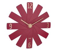 TFA Dostmann Horloge Murale Design Clock in The Box, 60.3020.05,avec Mouvement Silencieux à Quartz, composée de 12 pièces, Horloge de Salon, de Cuisine, de Chambre à Coucher, décoration, Rouge