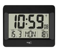 TFA Dostmann Horloge murale 60.4519.01 radiopilotée grand écran noir