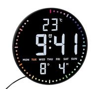 TFA Dostmann Horloge murale 60.4002.01 LED - température, date/jour, 12/24h, noir