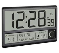 TFA Dostmann Horloge radiopilotée 60.4524.01 digitale XXL calendrier, phases de lune Noir