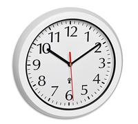 Horloge murale TFA Dostmann 60.3542.02 radiopiloté(e) 30 cm blanc pour salle de bain / pièce humide, protégé contre les